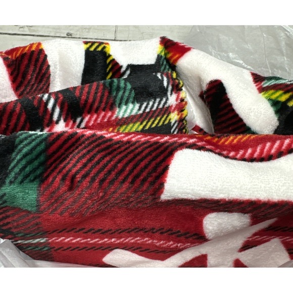 Victoria's Secret "Love Victoria" Sherpa Blanket Plush Red Plaid Throw Unopened - Picture 9 of 9